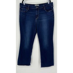 Levi's 505 Straight Leg Jeans Women's 18 High Rise Stretch Denim Dark Wash Blue